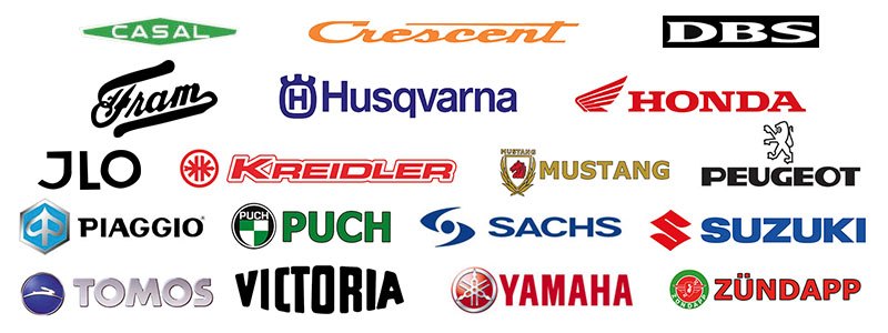 casal crescent dbs fram fram-king kreidler husqvarna honda ilo mustang peugeot piaggio puch sachs suzuki tomos victoria yamaha zündapp zundapp