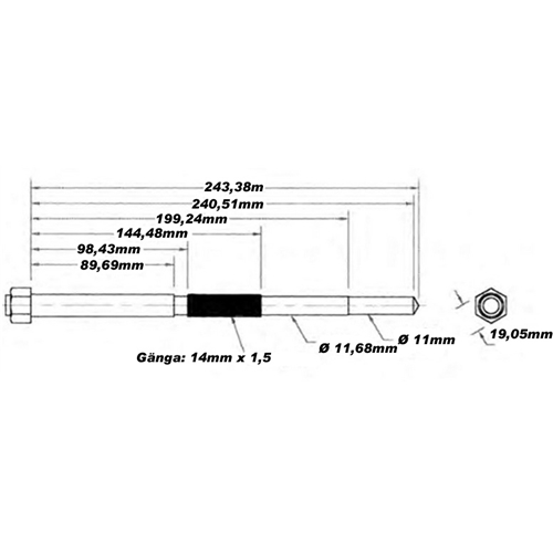 Variatoravdragare 14x1,5mm (Polaris 500/600/700RMK/XC), verktyg snöskoter, RINAB