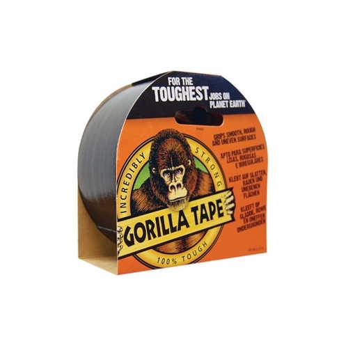 Gorilla Tape 48 mm x 11 m. Gjord för att fästa på grova, ojämna, oförsonliga ytor som trä, sten, puts, gips, tegel mm.