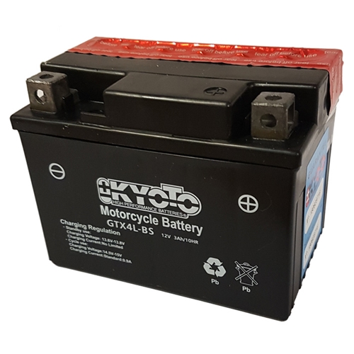 Batteri Kyoto GTX4L-BS, RINAB, batterier, tillbehör, snöskoter, moped, atv, cross