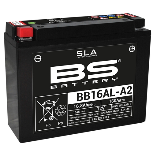 Batteri BS SLA BB16AL-A2, RINAB, batterier, tillbehör, snöskoter, moped, atv, cross