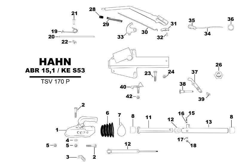 Sprängskiss för släpvagnen Hahn ABR 15,1 / KE S53.