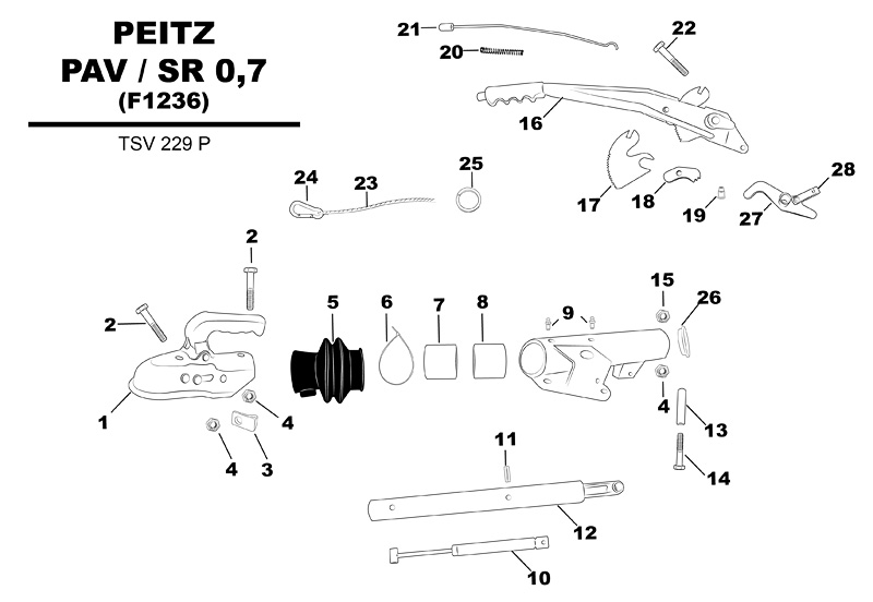 Sprängskiss för släpvagnen Peitz PAV / SR 0,7 (F1236) TSV 229 P.