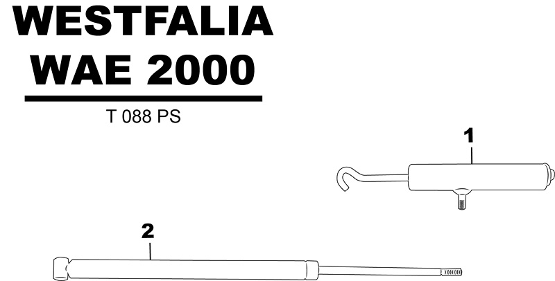 Sprängskiss för släpvagnen Westfalia Wae 2000 T 088 PS.
