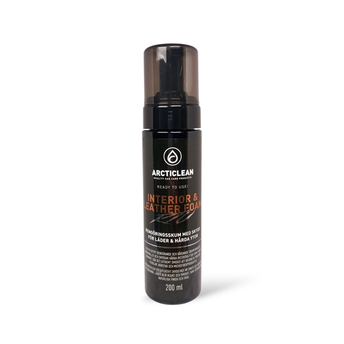 Arcticlean Interior & leather foam 200 ml, bilvård, rengöring, moped, släpvagn, snöskoter, rinab,