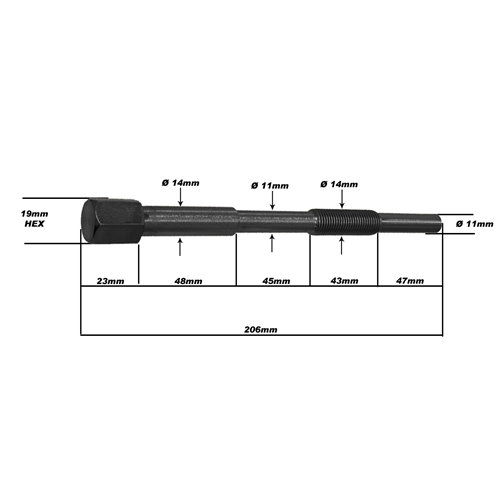 Variatoravdragare 14mm x 1,5 (BRP/Powerbloc P50/80), verktyg snöskoter, RINAB