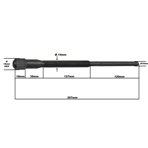 Variatoravdragare 14mmx1,5, 307mm (Artic Cat/Yamaha), reservdelar snöskoter, RINAB