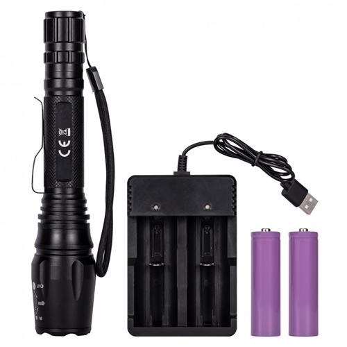 Ficklampa LED m. Zoom 300Lm - Uppladdningsbar, RINAB