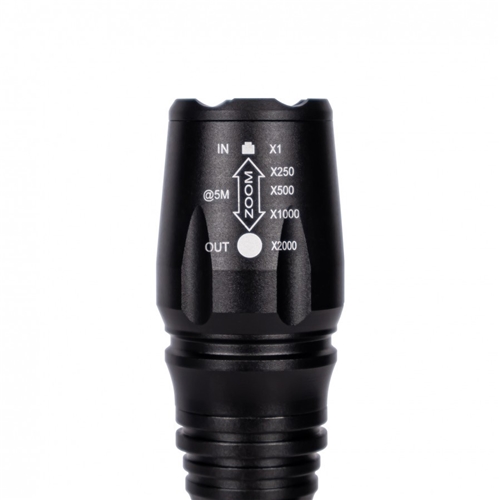 Ficklampa LED m. Zoom 300Lm - Uppladdningsbar, RINAB