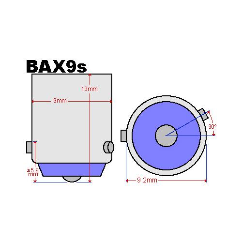 Glödlampa BAX9S 12V 20W, glödlampor, RINAB