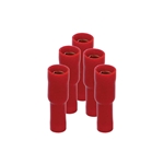 Kabelsko rundstiftshylsa, 5-pack (Isolerad, röd)