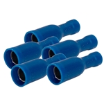 Kabelsko rundstifthylsa, 5-pack (Isolerad, blå)