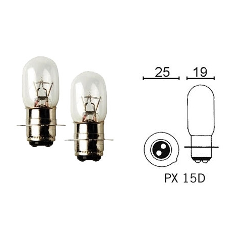 Glödlampa 12V PX 15D, resesrvdelar och tillbehör till moped, RINAB