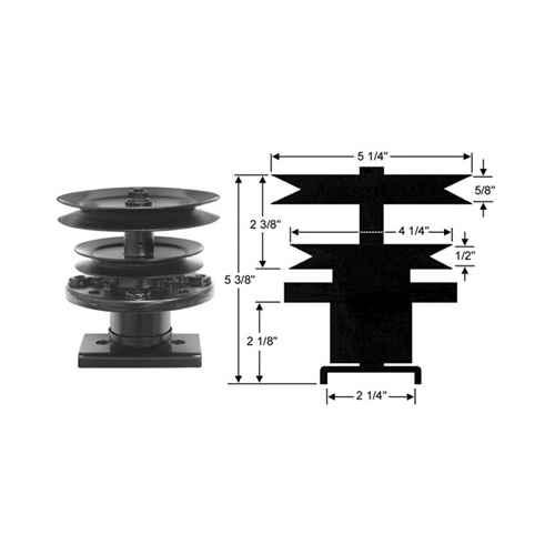 Knivspindel komplett (42/50" klippagg.)