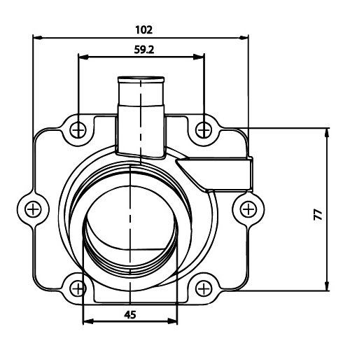 Förgasarfläns TM40 TPS (Polaris 600/700/800), reservdelar snöskoter, RINAB