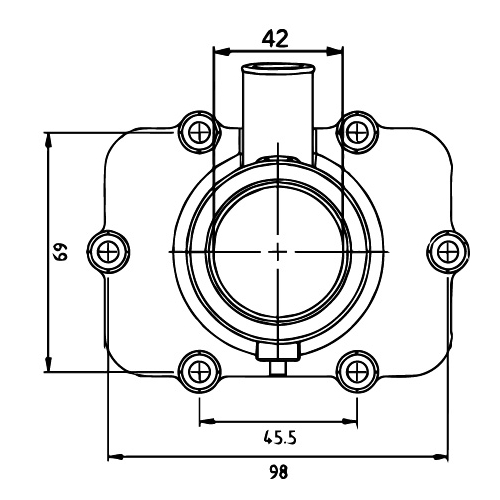 Förgasarfläns (Rotax 600/700 III motor '96-97), reservdelar snöskoter, RINAB