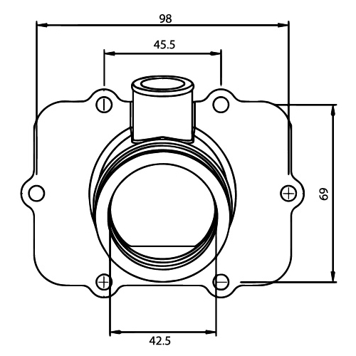 Förgasarfläns (Rotax 800/800 III motor '00-03), reservdelar snöskoter, RINAB