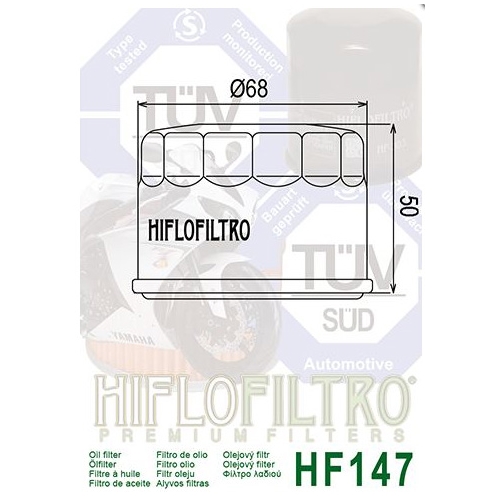 Oljefilter Hi-Flo HF147 (Kymco/Yamaha),reservdelar ATV, snöskoter, RINAB