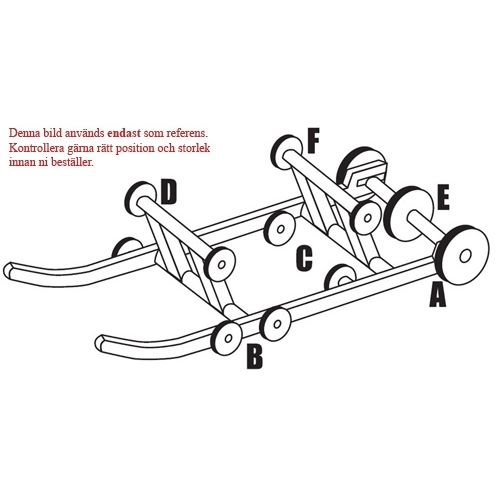 Boggiehjul YD:133mm, tillbehör, snöskoter, moped, atv, cross, släpvagn, trailer