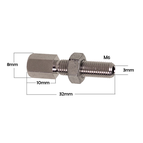 Justerskruv M6 MIKUNI (med mutter)