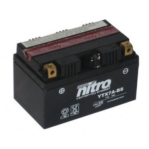 Batteri Nitro YTX7A-BS, RINAB, batterier, tillbehör, snöskoter, moped, atv, cross