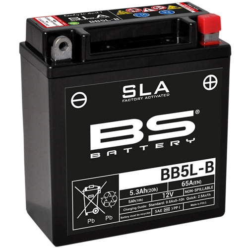 Batteri BS SLA BB5L-B, RINAB, batterier, tillbehör, snöskoter, moped, atv, cross
