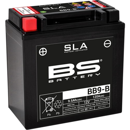 Batteri BS SLA BB9-B, RINAB, batterier, tillbehör, snöskoter, moped, atv, cross