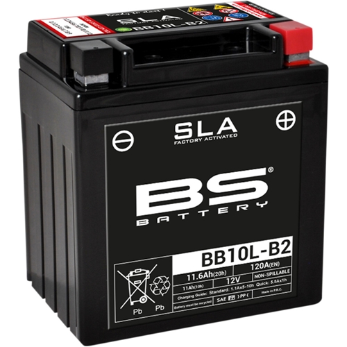 Batteri BS SLA BB10L-B2, RINAB, batterier, tillbehör, snöskoter, moped, atv, cross