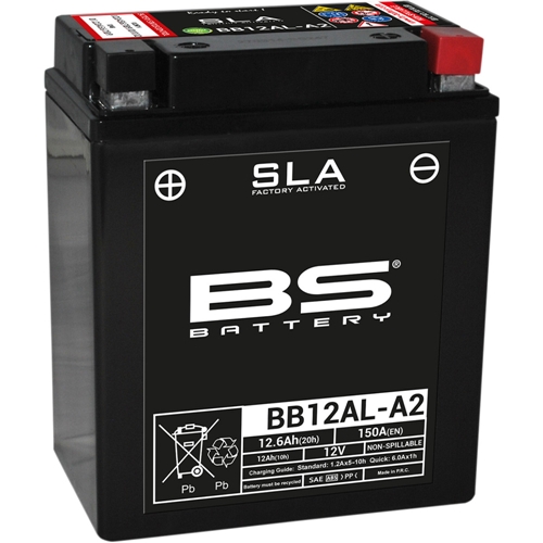 Batteri BS SLA BB12AL-A2, RINAB, batterier, tillbehör, snöskoter, moped, atv, cross
