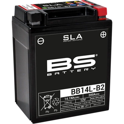 Batteri BS SLA BB14L-B2, RINAB, batterier, tillbehör, snöskoter, moped, atv, cross