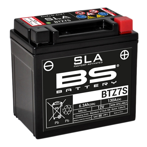 Batteri BS SLA BTZ7S, RINAB, batterier, tillbehör, snöskoter, moped, atv, cross