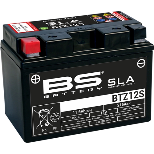 Batteri BS SLA BTZ12S, RINAB, batterier, tillbehör, snöskoter, moped, atv, cross