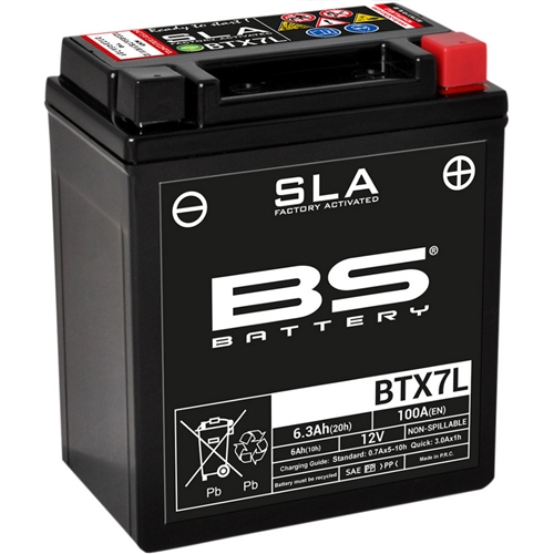 Batteri BS SLA BTX7L, RINAB, batterier, tillbehör, snöskoter, moped, atv, cross