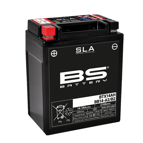 Batteri BS SLA BTX14AH, RINAB, batterier, tillbehör, snöskoter, moped, atv, cross