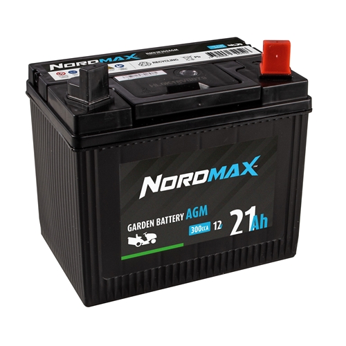 Batteri U1R Nordmax AGM, batteri, gräsklippare, RINAB