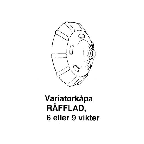 Variatorkåpa, räfflad, 9 spår (94C Duster), RINAB, snöskoter, reservdelar, tillbehör