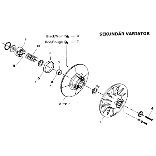 Helix, sekundär TRA, RINAB, snöskoter, reservdelar, tillbehör