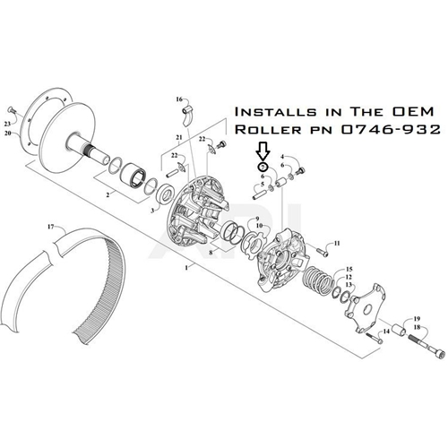 Rullsats Arctic Cat ADAPT, RINAB, Snöskoter, Arctic Cat, 0423-371, 0746-932, 1646-079, 1646-123