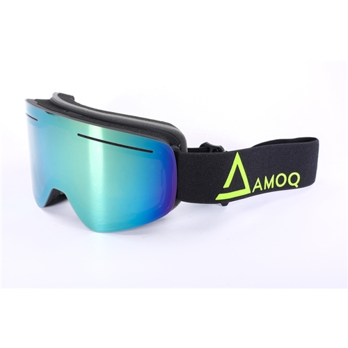 Glasögon AMOQ Vision Vent+ Magnetic - Black HiVis/gold mirror, skoterglasögon, snöskoter, snöskoterdelar, RINAB, 