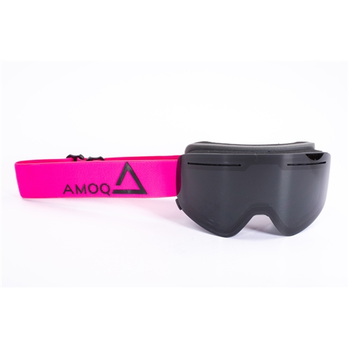 Glasögon AMOQ Vision Vent+ Magnetic - Pink Black/Smoke, skoterglasögon, snöskoter, snöskoterdelar, RINAB, 