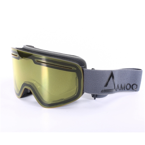 Glasögon AMOQ Vision Vent+ Magnetic - Mörkgrå Svart/Gul, skoterglasögon, snöskoter, snöskoterdelar, RINAB, 