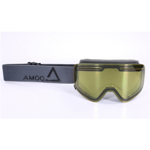 Glasögon AMOQ Vision Vent+ Magnetic - Mörkgrå Svart/Gul, skoterglasögon, snöskoter, snöskoterdelar, RINAB, 