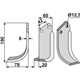 Jordfräskniv Hö. 190 x 6 x 60 mm