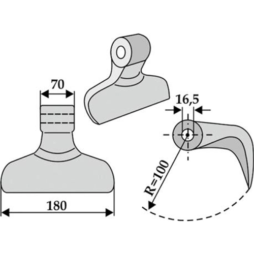 Slagkniv 180 mm, RINAB