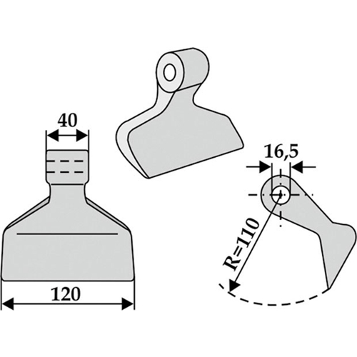 Slagkniv 120 mm, RINAB