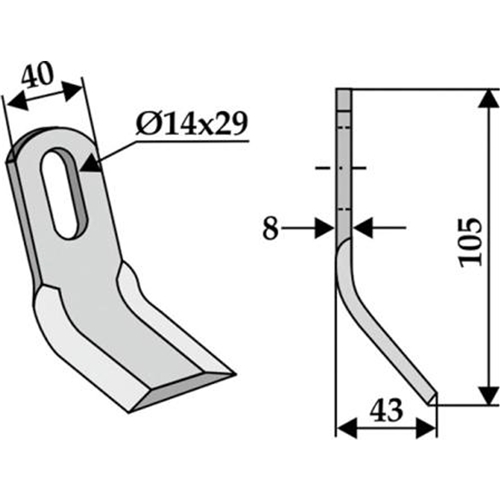 Slagkniv 105 mm, RINAB