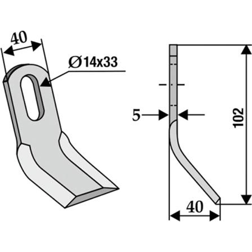Slagkniv 102 mm, RINAB