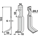 Jordfräskniv 193 x 6 x 30 mm
