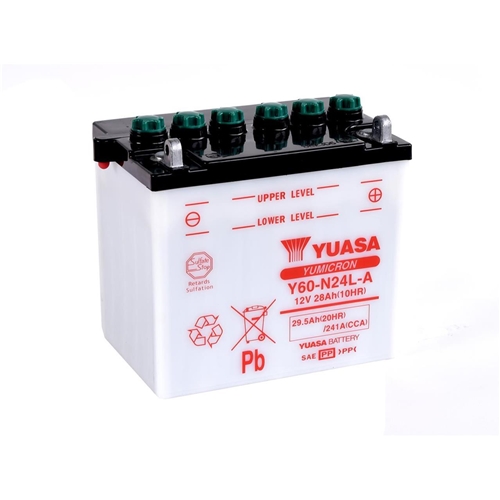 Batteri Yuasa Y60-N24L-A, RINAB, batterier, tillbehör, snöskoter, moped, atv, cross