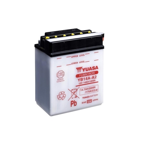 Batteri Yuasa YB14A-A2, RINAB, batterier, tillbehör, snöskoter, moped, atv, cross